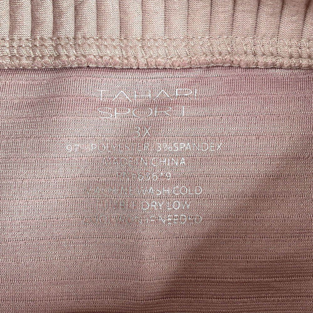 Tahari Sport Sweatshirt Women 3X Pink Long Sleeve Athleisure Side Slits NWT - Picture 9 of 16